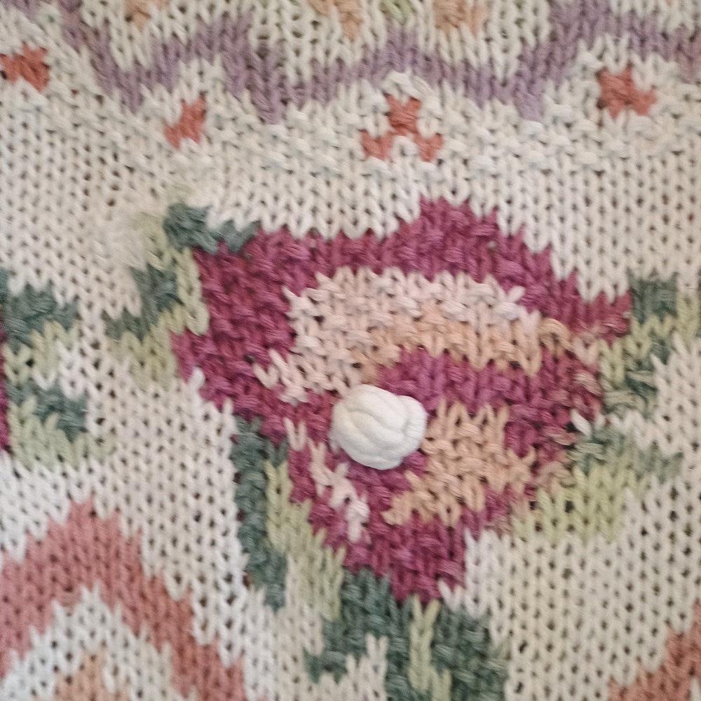 Vintage Jennifer Reed Cottagecore Grandpa Sweater Embroidered Chunky L Hong Kong - Picture 10 of 12